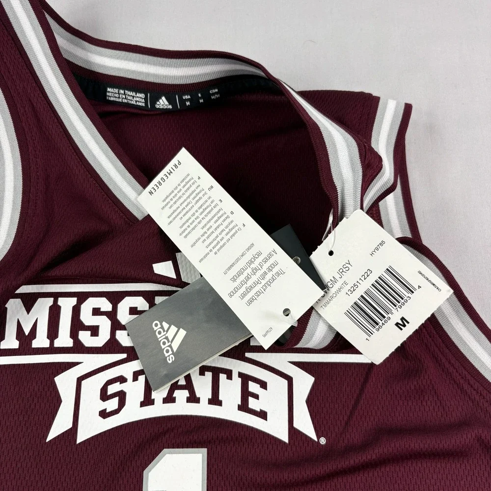 Mississippi State Bulldogs Jersey Mens M Red Adidas Basketball Swingman NCAA NEW
